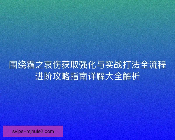 围绕霜之哀伤获取强化与实战打法全流程进阶攻略指南详解大全解析